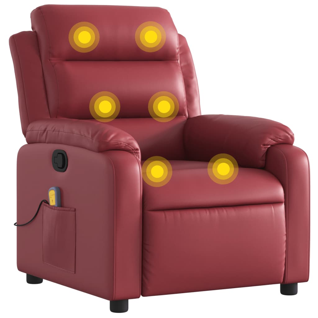 Fauteuil de massage inclinable Rouge bordeaux Similicuir - Xios Store SNC