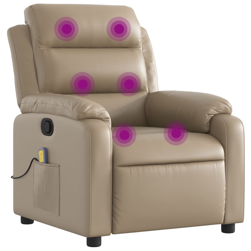 Fauteuil de massage inclinable Cappuccino Similicuir - Xios Store SNC