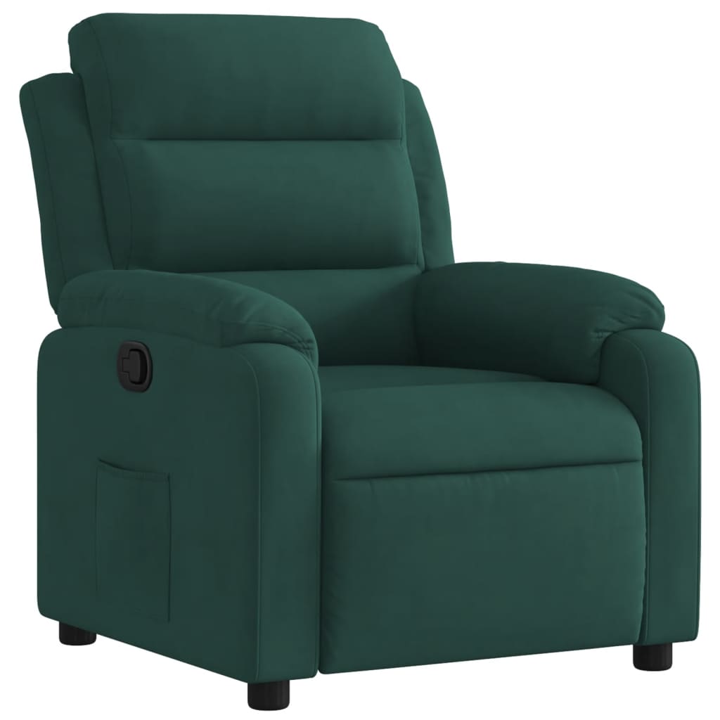 Fauteuil inclinable vert foncé velours - Xios Store SNC