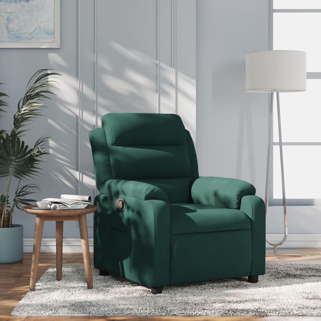 Fauteuil inclinable vert foncé velours - Xios Store SNC