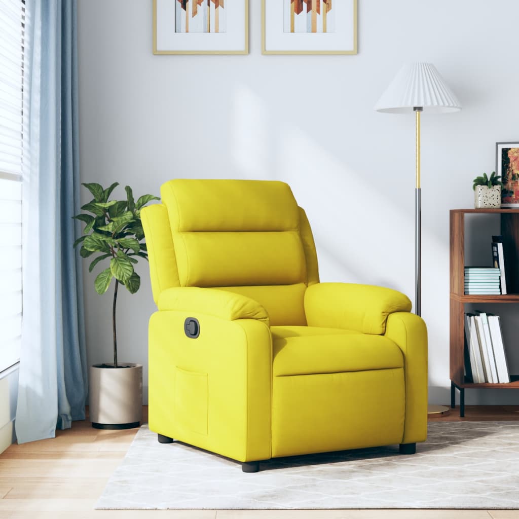 Fauteuil inclinable jaune velours Fauteuils vidaXL   