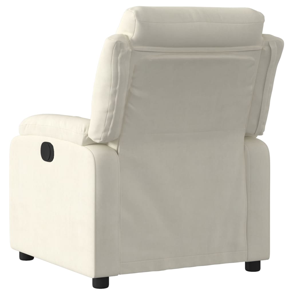 Fauteuil inclinable Crème Velours Fauteuils vidaXL   