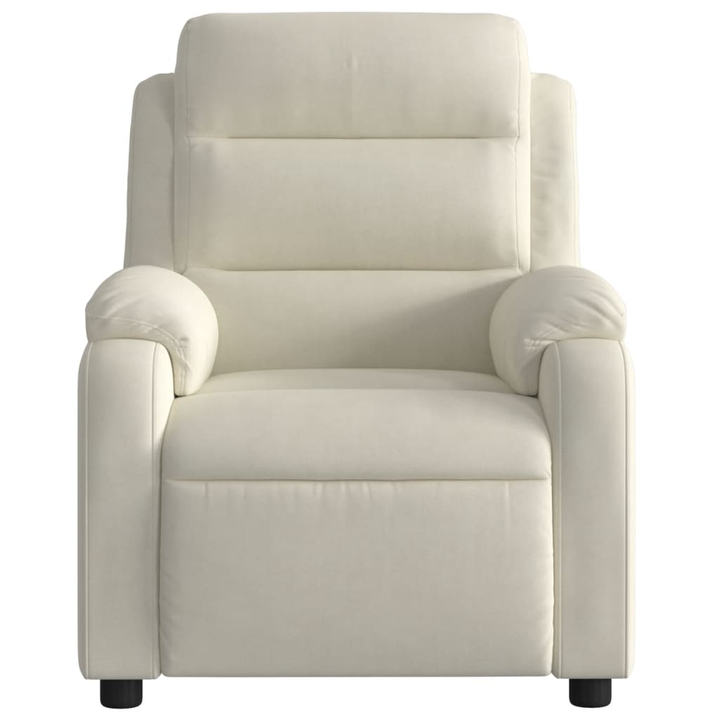 Fauteuil inclinable Crème Velours Fauteuils vidaXL   