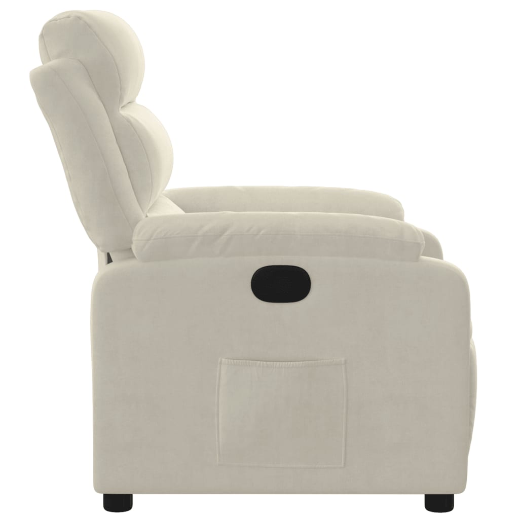 Fauteuil inclinable Crème Velours Fauteuils vidaXL   