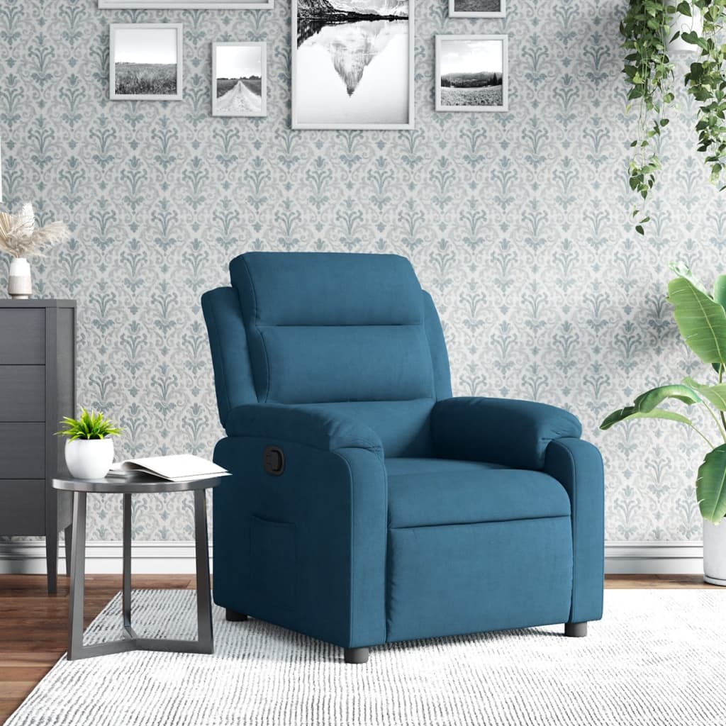 Fauteuil inclinable bleu velours Fauteuils vidaXL   