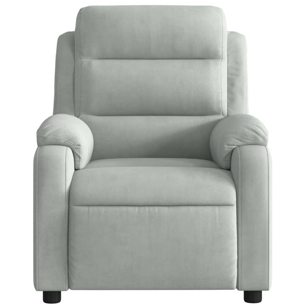 Fauteuil de massage inclinable gris clair velours Fauteuils vidaXL   