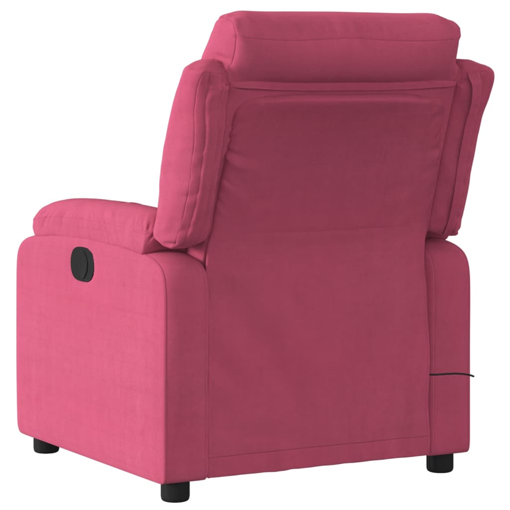 Fauteuil de massage inclinable rouge bordeaux velours Fauteuils vidaXL   