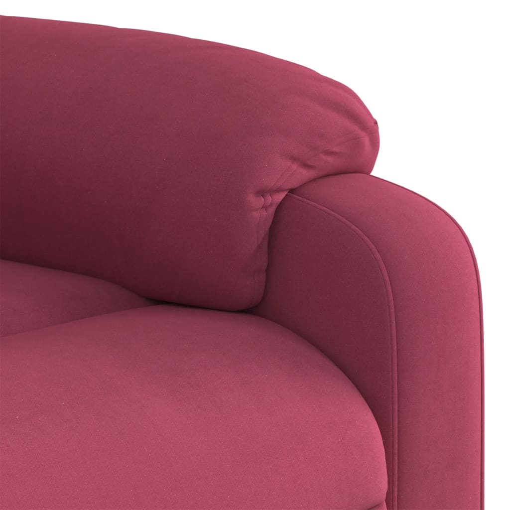 Fauteuil de massage inclinable rouge bordeaux velours Fauteuils vidaXL   