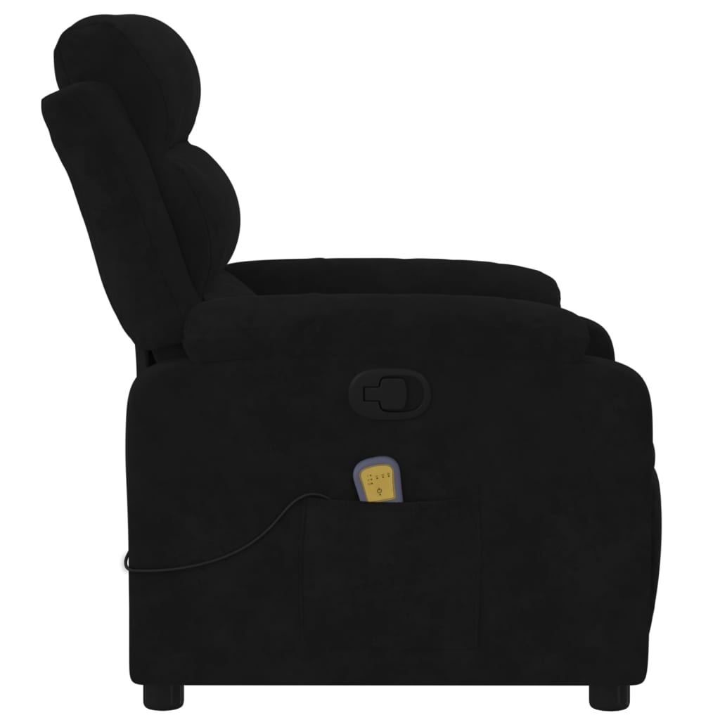 Fauteuil de massage inclinable noir velours Fauteuils vidaXL   