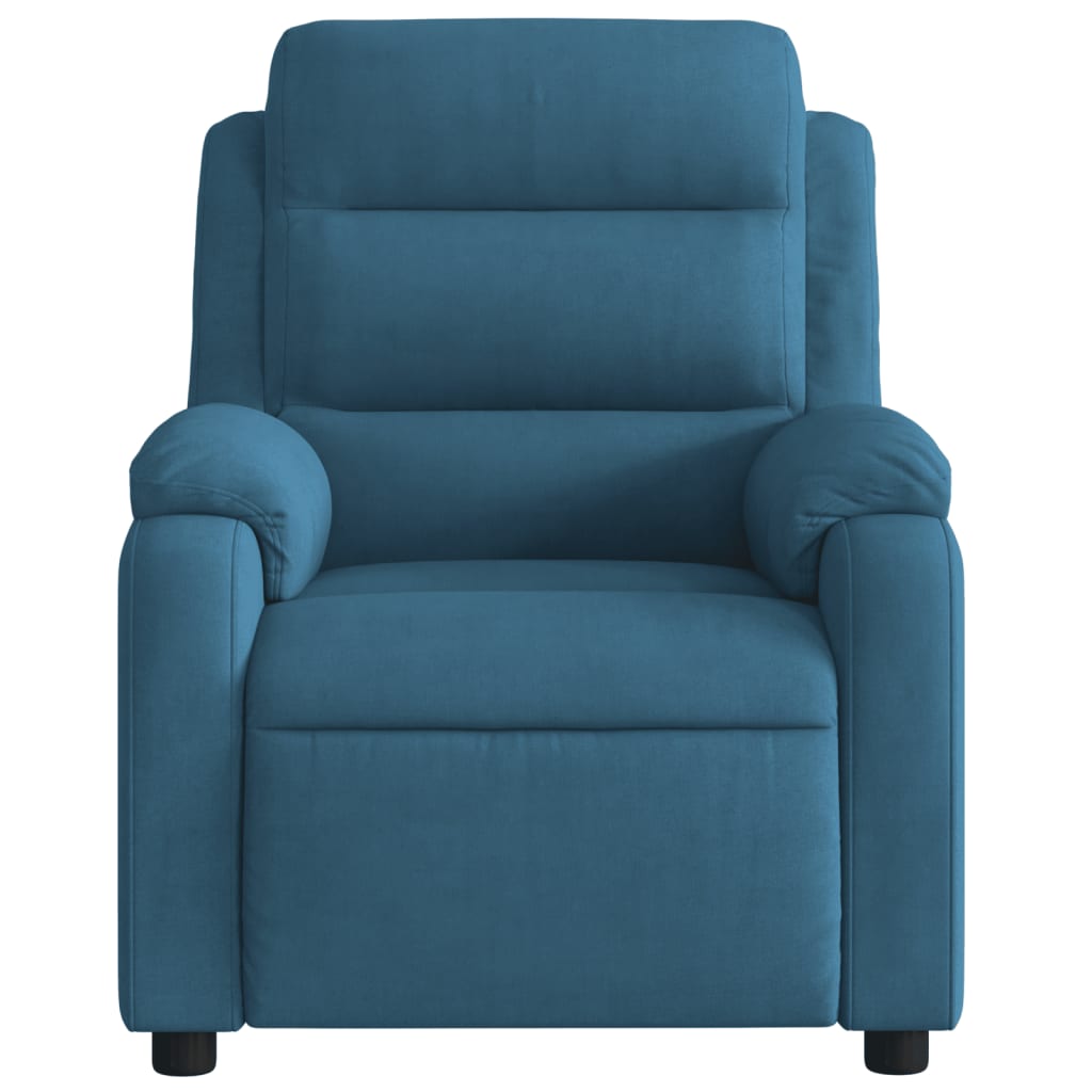 Fauteuil inclinable de massage bleu velours Fauteuils vidaXL   