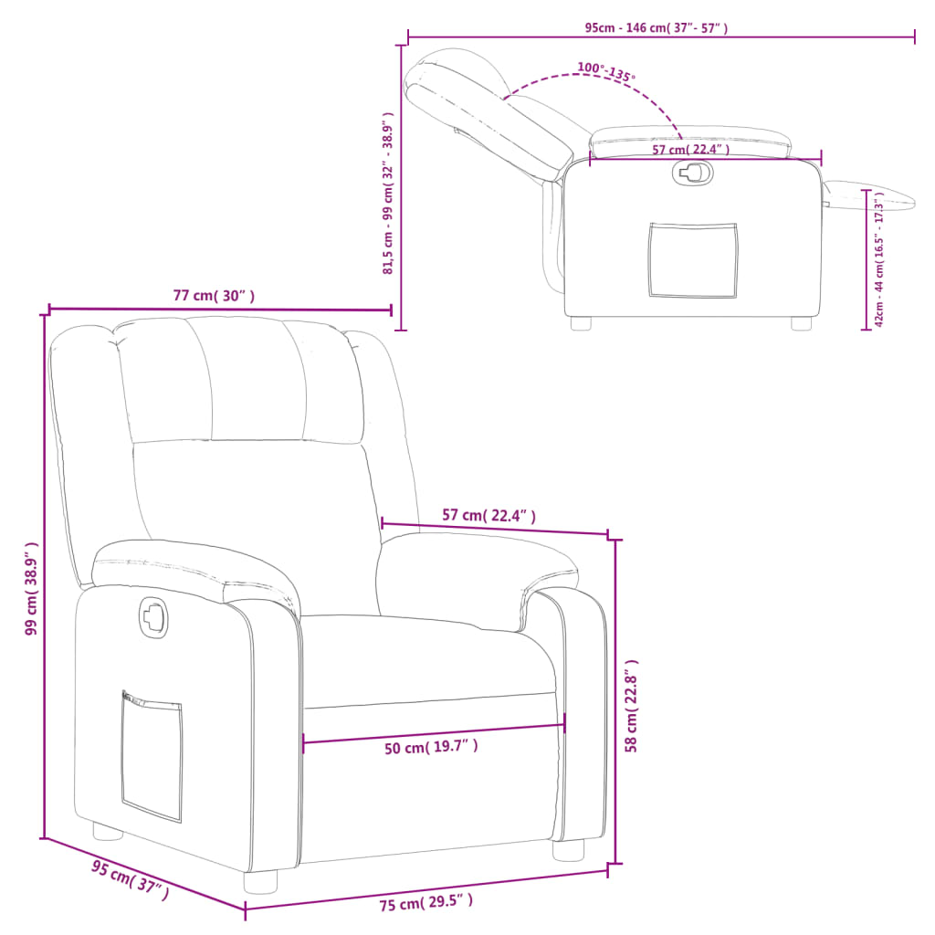 Fauteuil inclinable Crème Similicuir - Xios Store SNC