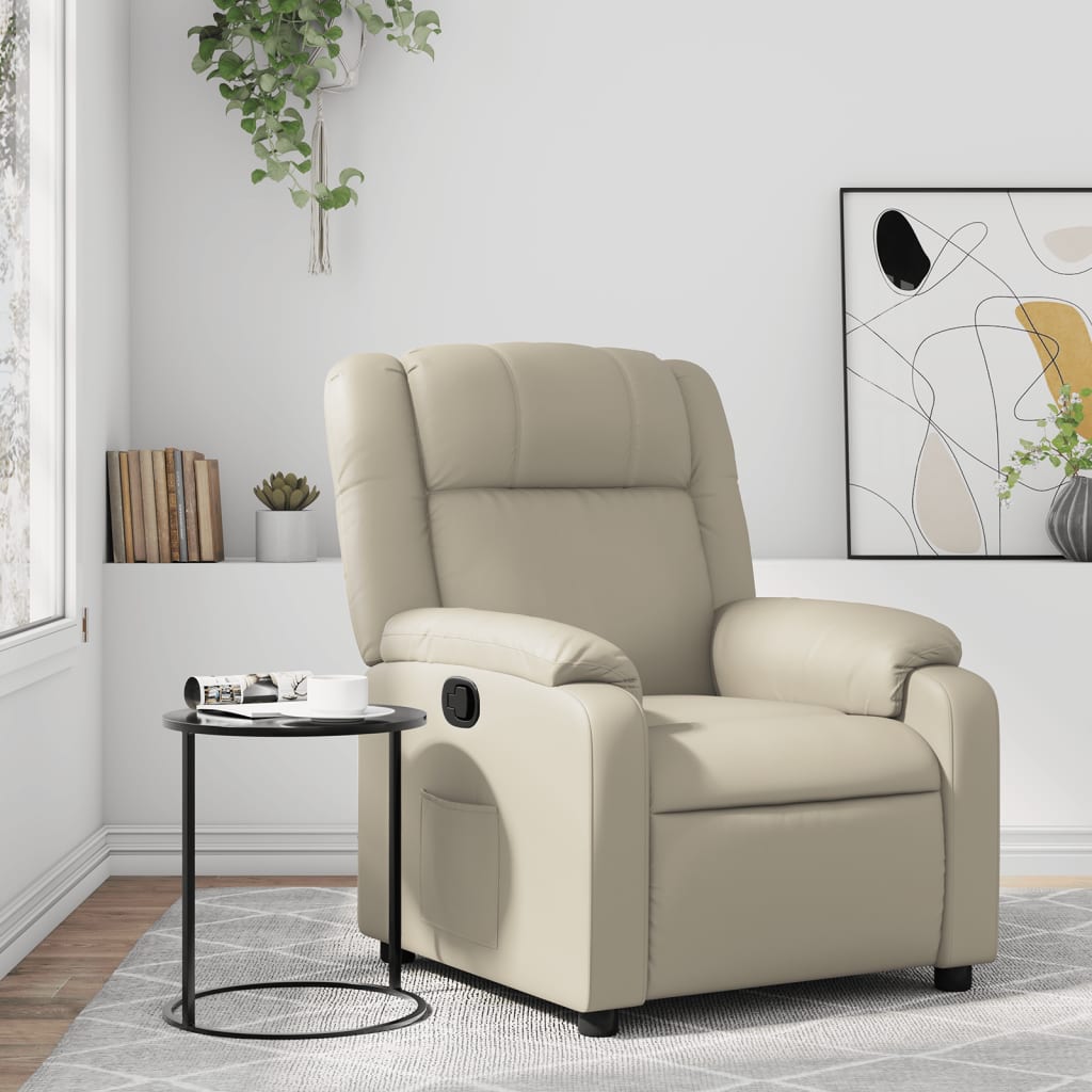 Fauteuil inclinable Crème Similicuir - Xios Store SNC