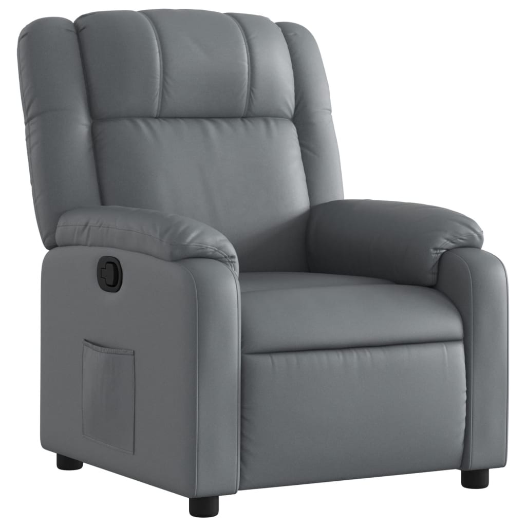 Fauteuil inclinable Gris Similicuir Fauteuils vidaXL   