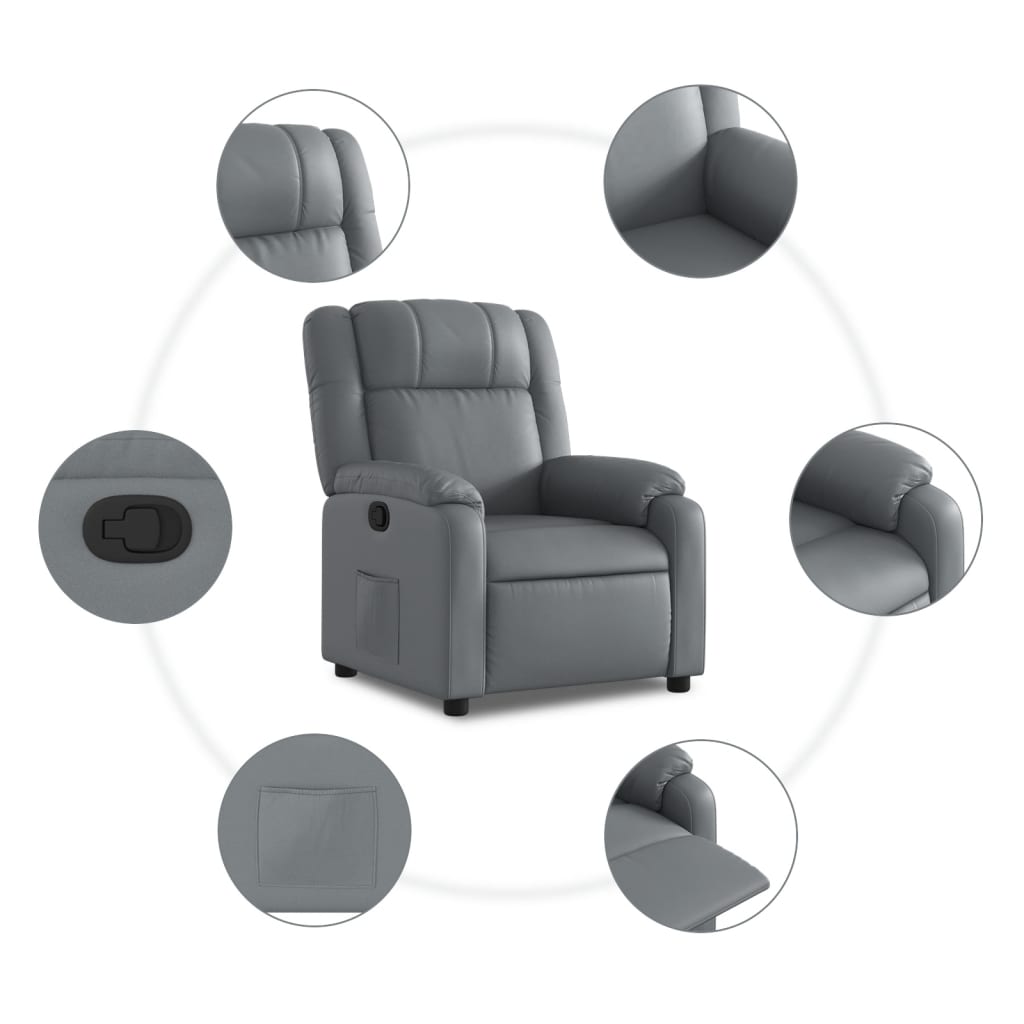 Fauteuil inclinable Gris Similicuir - Xios Store SNC