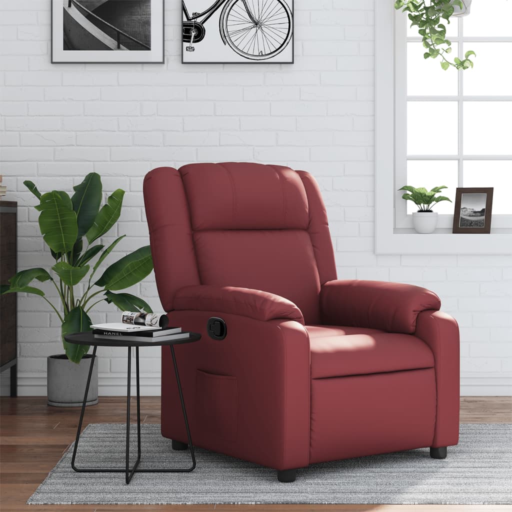 Fauteuil inclinable Rouge bordeaux Similicuir Fauteuils vidaXL   