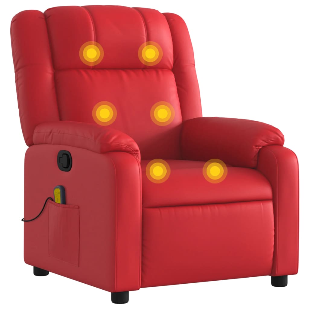 Fauteuil de massage inclinable rouge similicuir - Xios Store SNC