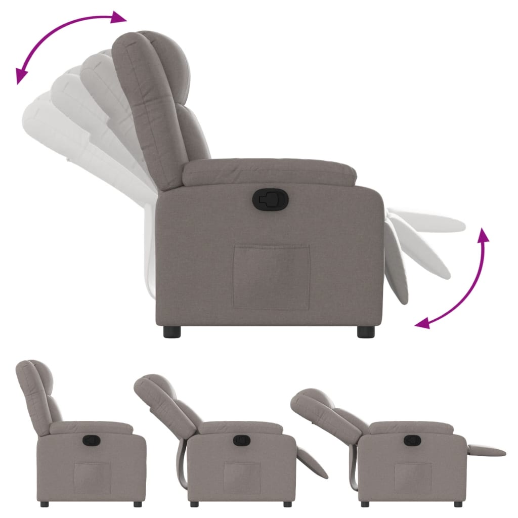 Fauteuil inclinable Taupe Tissu - Xios Store SNC