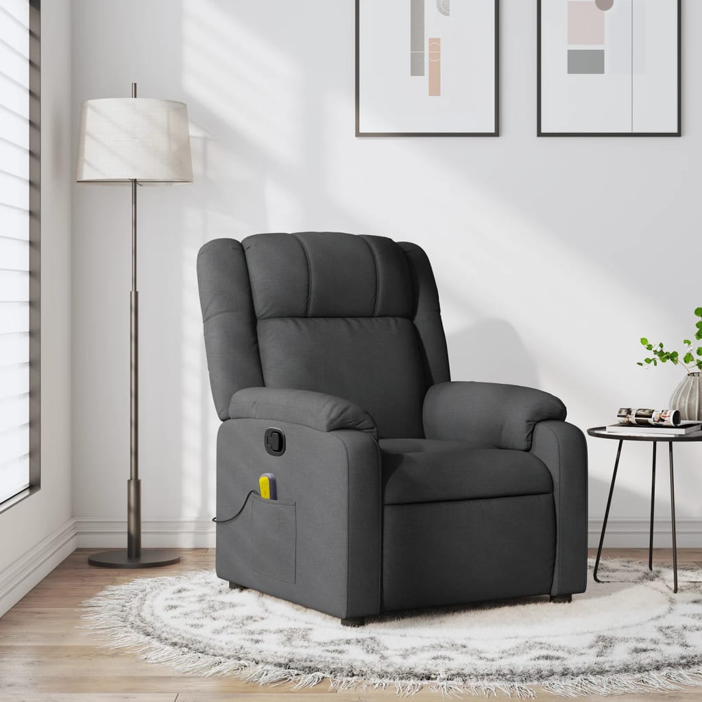 Fauteuil de massage inclinable Gris foncé Tissu - Xios Store SNC