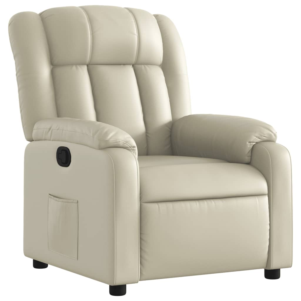 Fauteuil inclinable Crème Similicuir Fauteuils vidaXL   