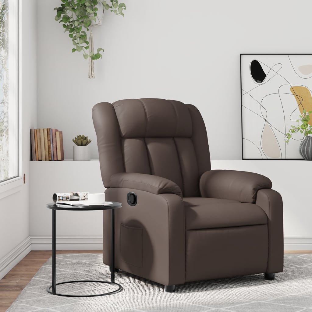 Fauteuil inclinable Marron Similicuir Fauteuils vidaXL   