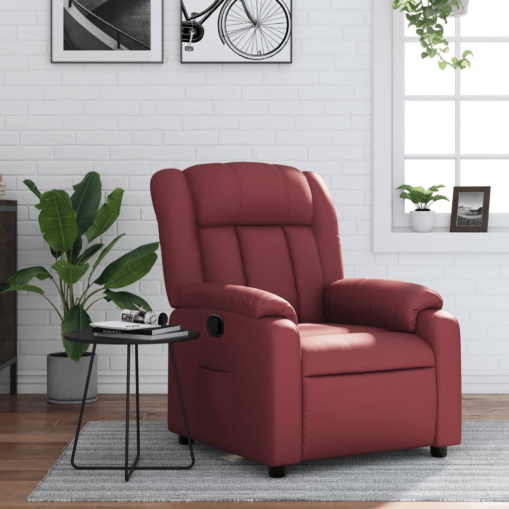 Fauteuil inclinable Rouge bordeaux Similicuir Fauteuils vidaXL   