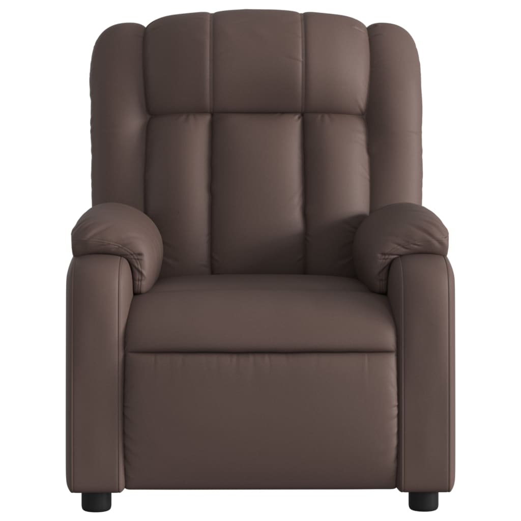 Fauteuil de massage inclinable Marron Similicuir Fauteuils vidaXL   