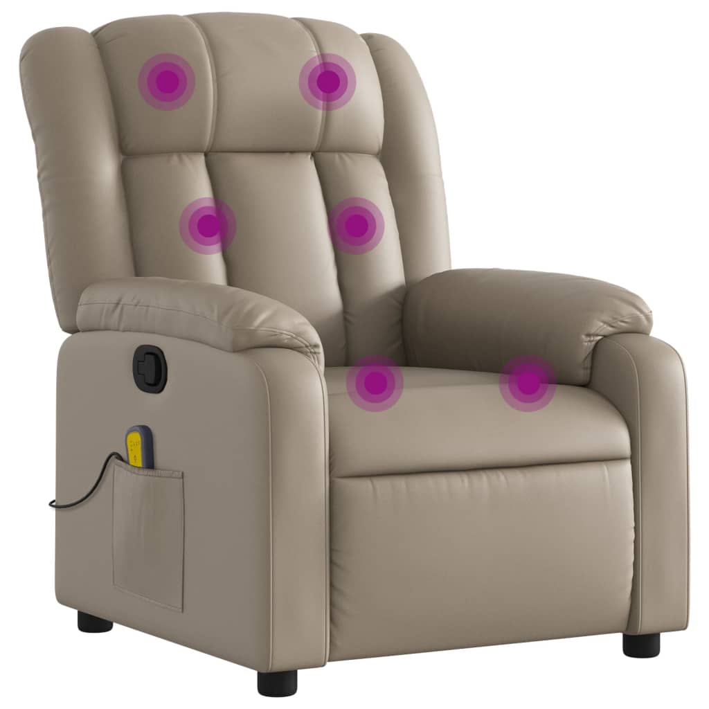 Fauteuil de massage inclinable Cappuccino Similicuir Fauteuils vidaXL   