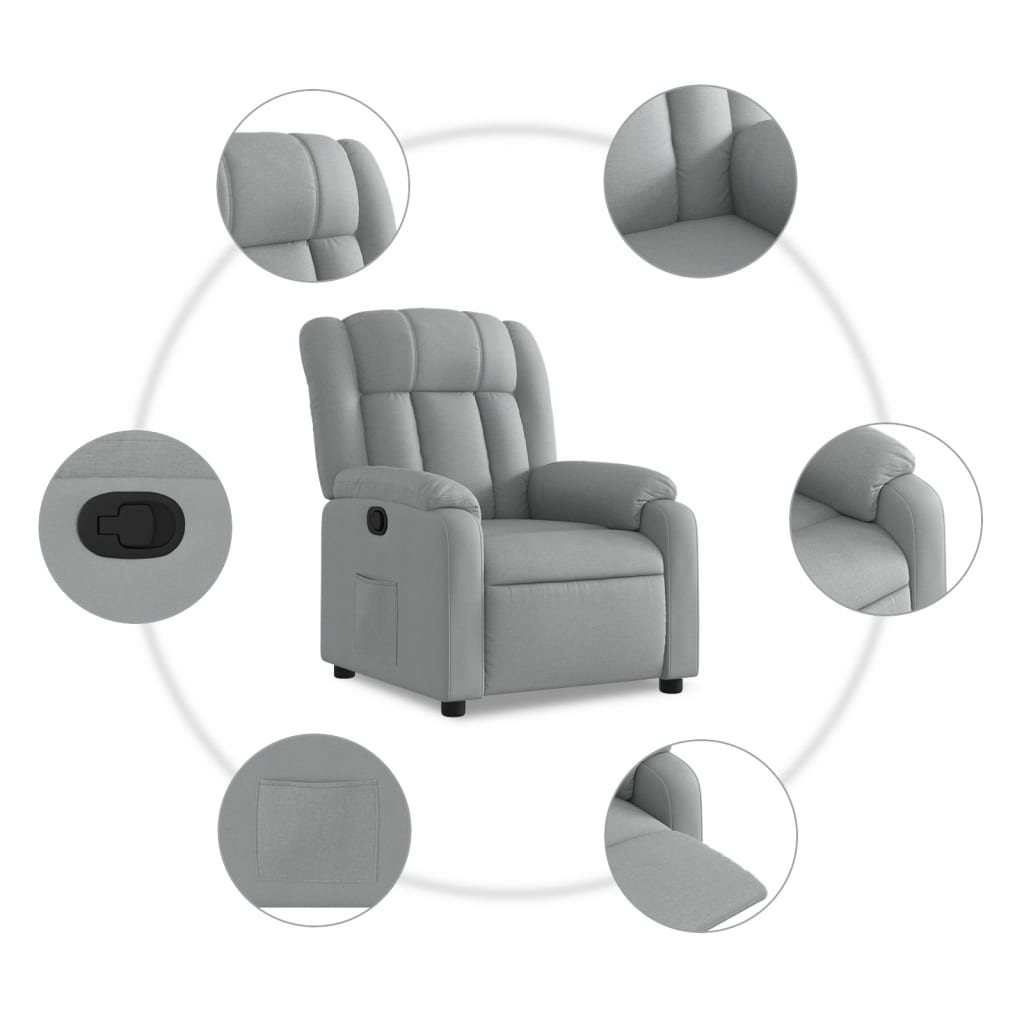 Fauteuil inclinable Gris clair Tissu - Xios Store SNC