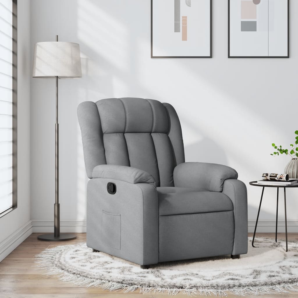 Fauteuil inclinable Gris clair Tissu - Xios Store SNC