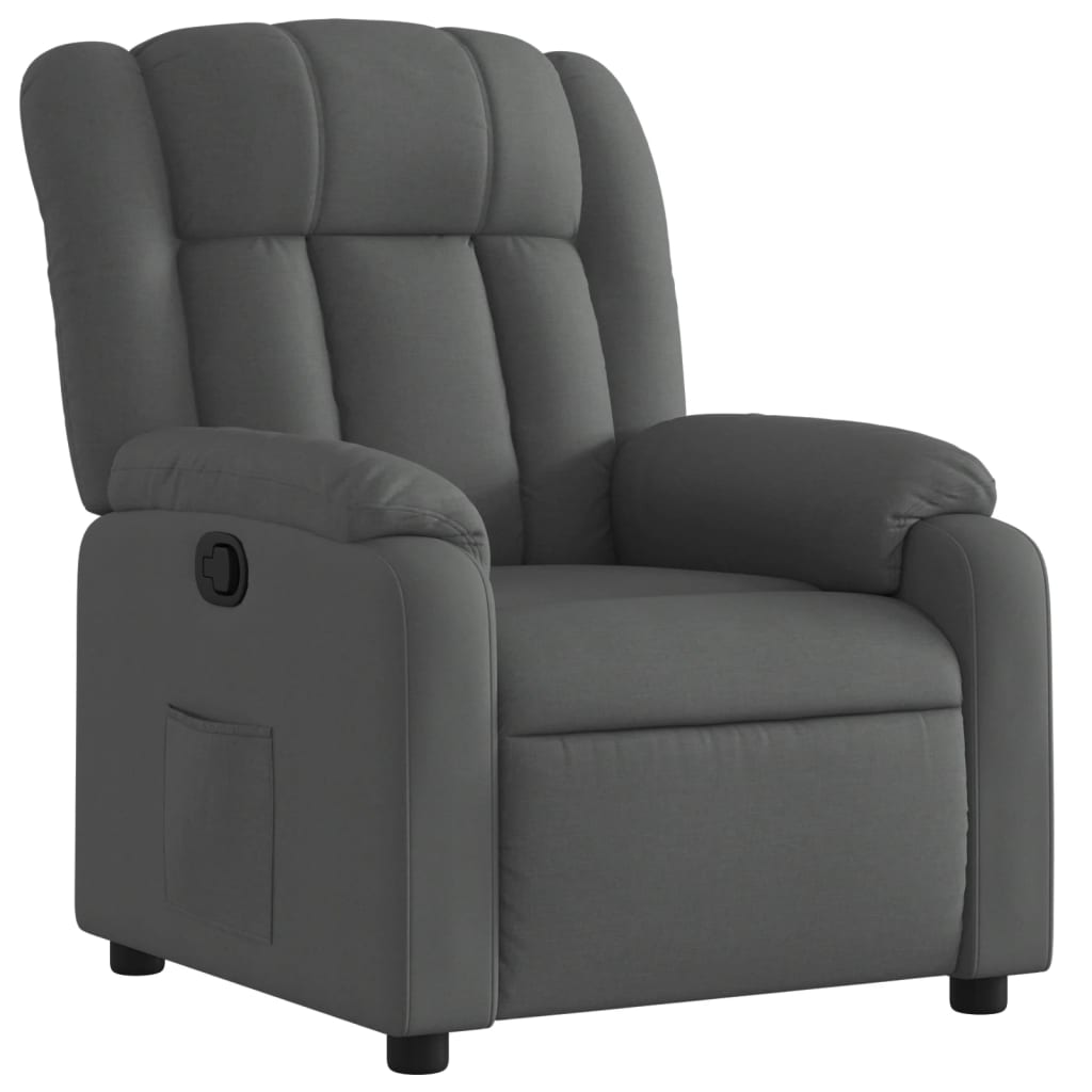 Fauteuil inclinable Gris foncé Tissu Fauteuils vidaXL   