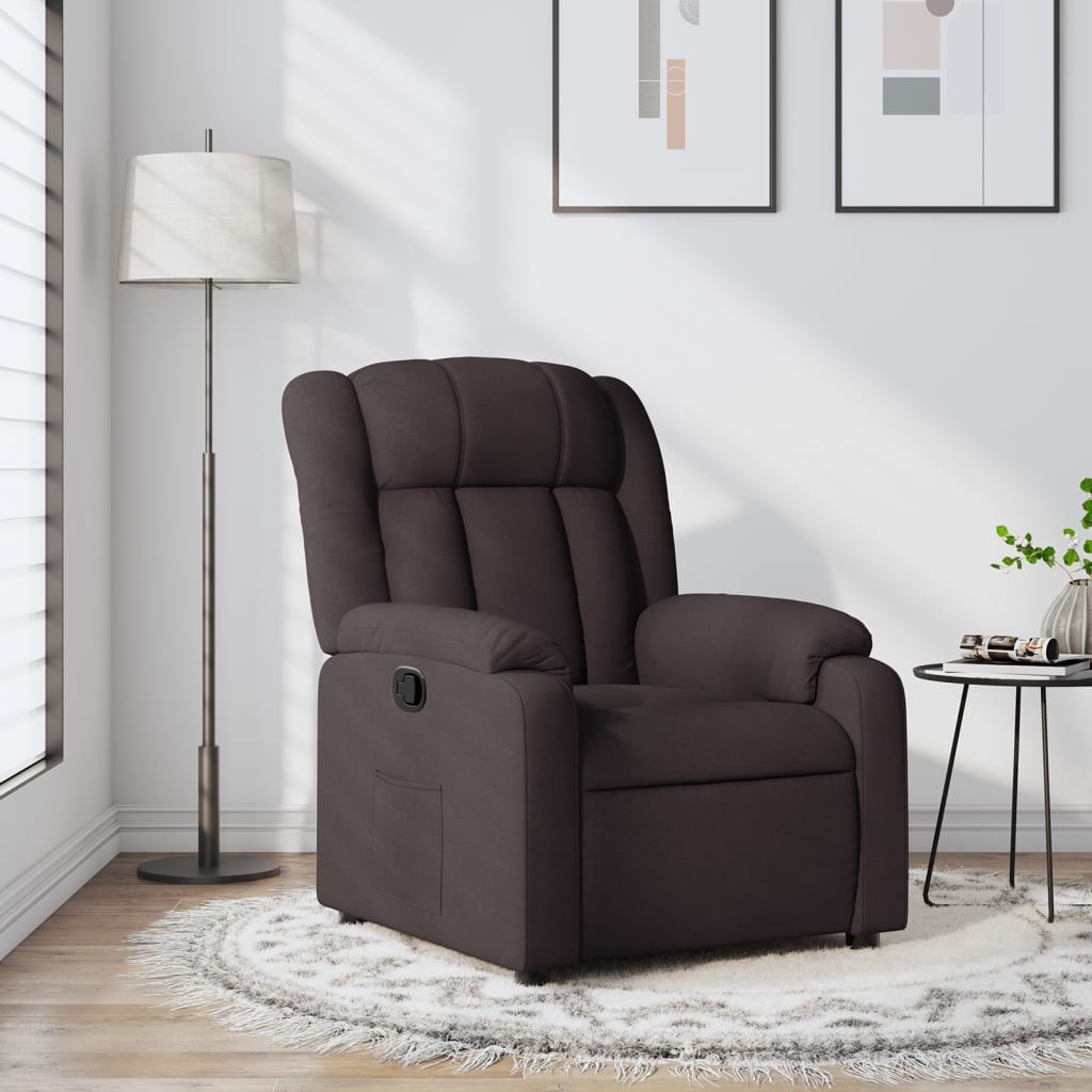 Fauteuil inclinable Marron foncé Tissu - Xios Store SNC