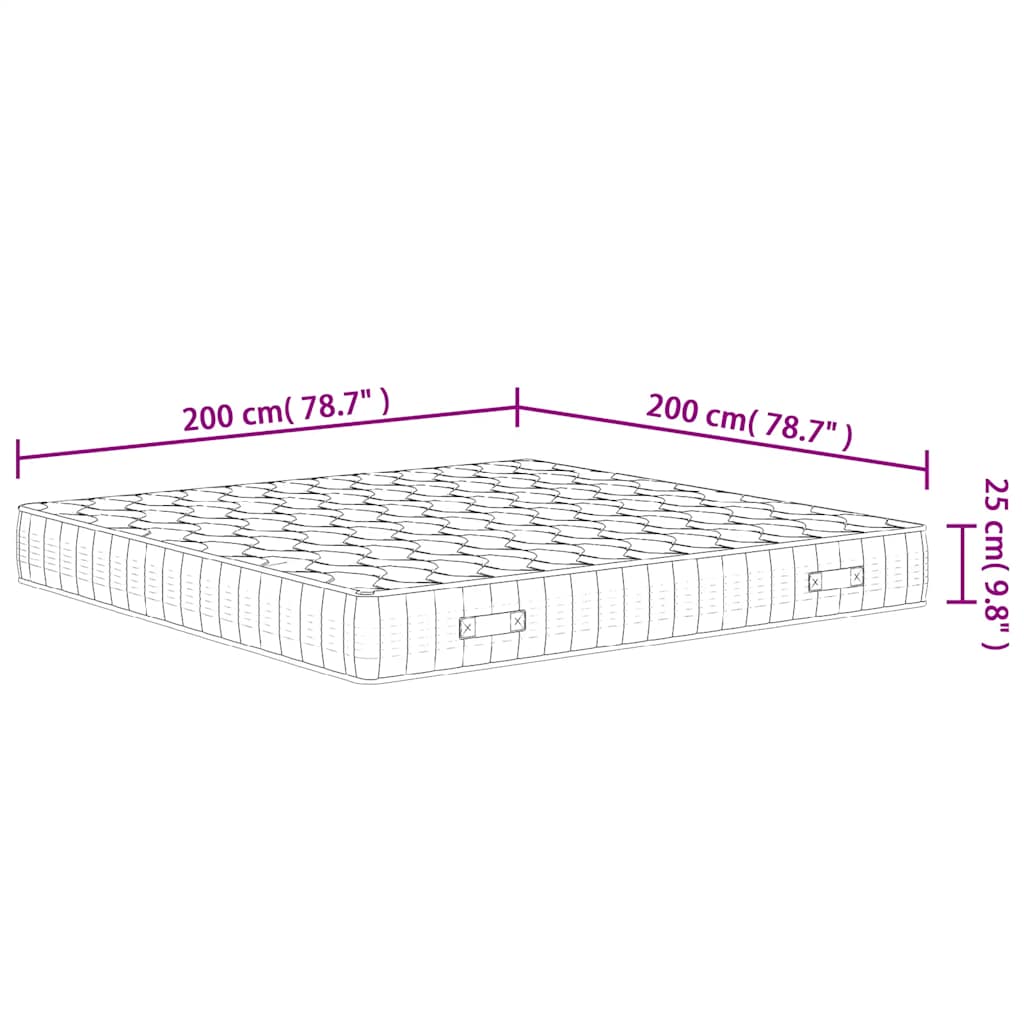 Matelas à ressorts ensachés dureté moyenne 200x200 cm Matelas vidaXL