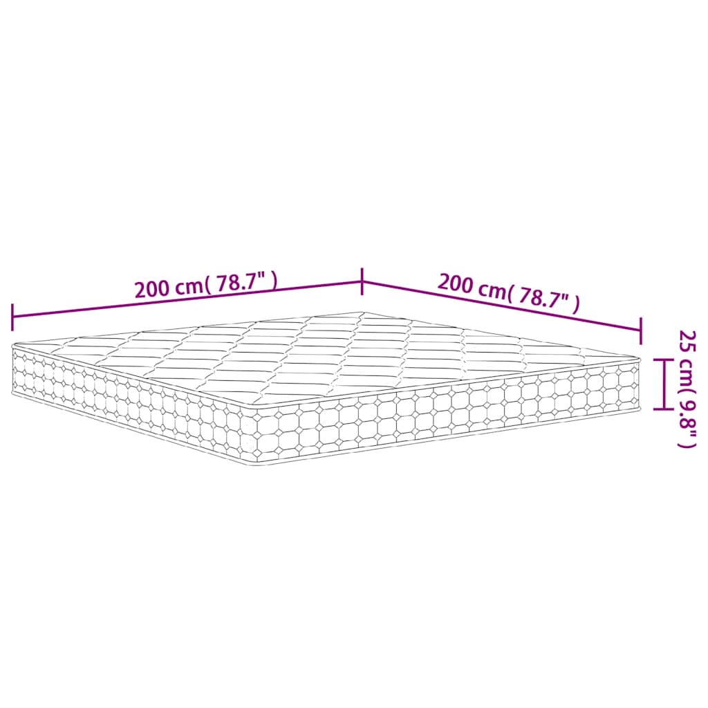 Matelas à ressorts ensachés dureté moyenne 200x200 cm Matelas vidaXL