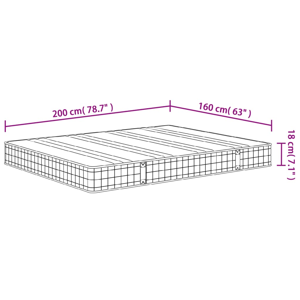 Matelas à ressorts bonnell moyen 160x200 cm Matelas vidaXL   