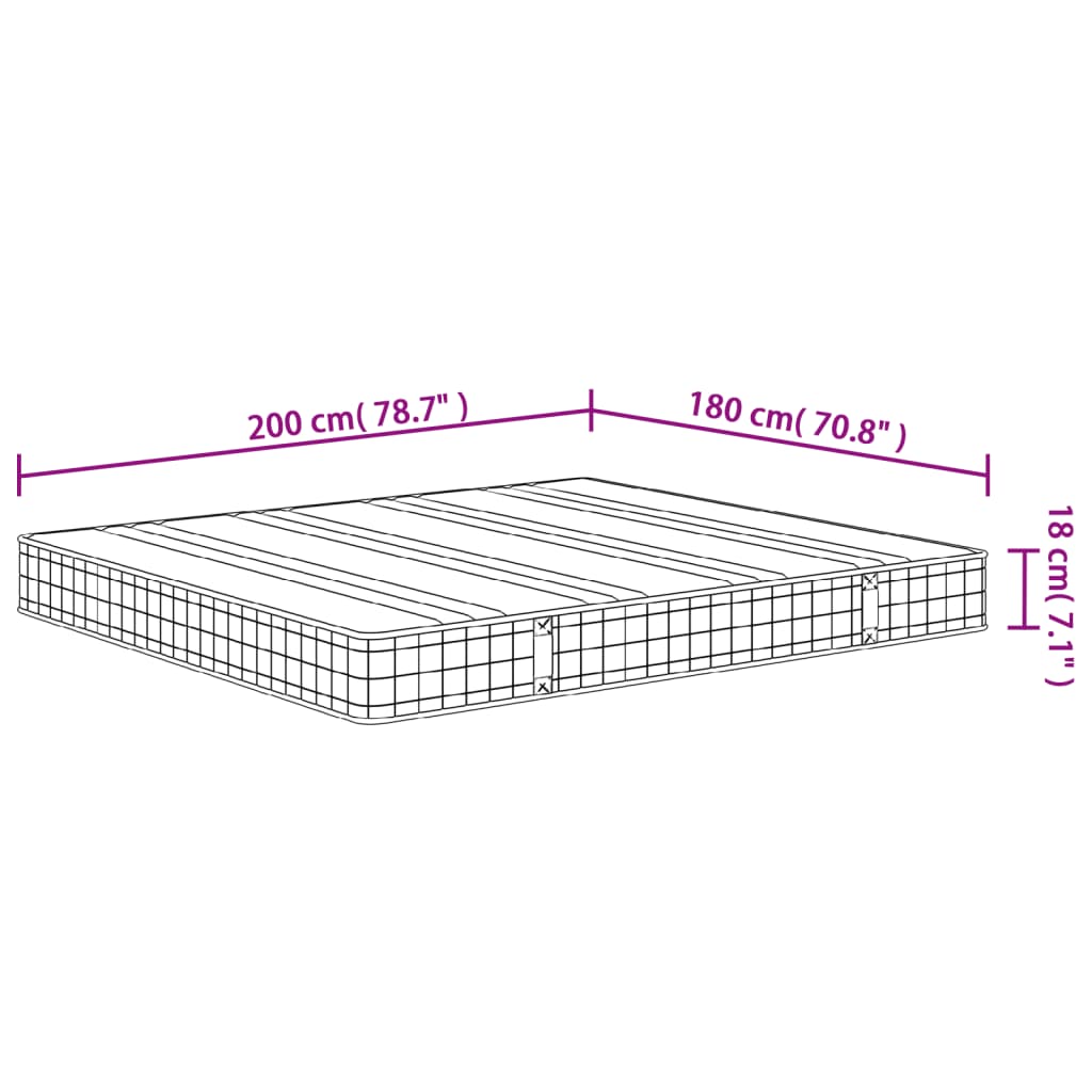 Matelas à ressorts bonnell moyen 180x200 cm Matelas vidaXL   