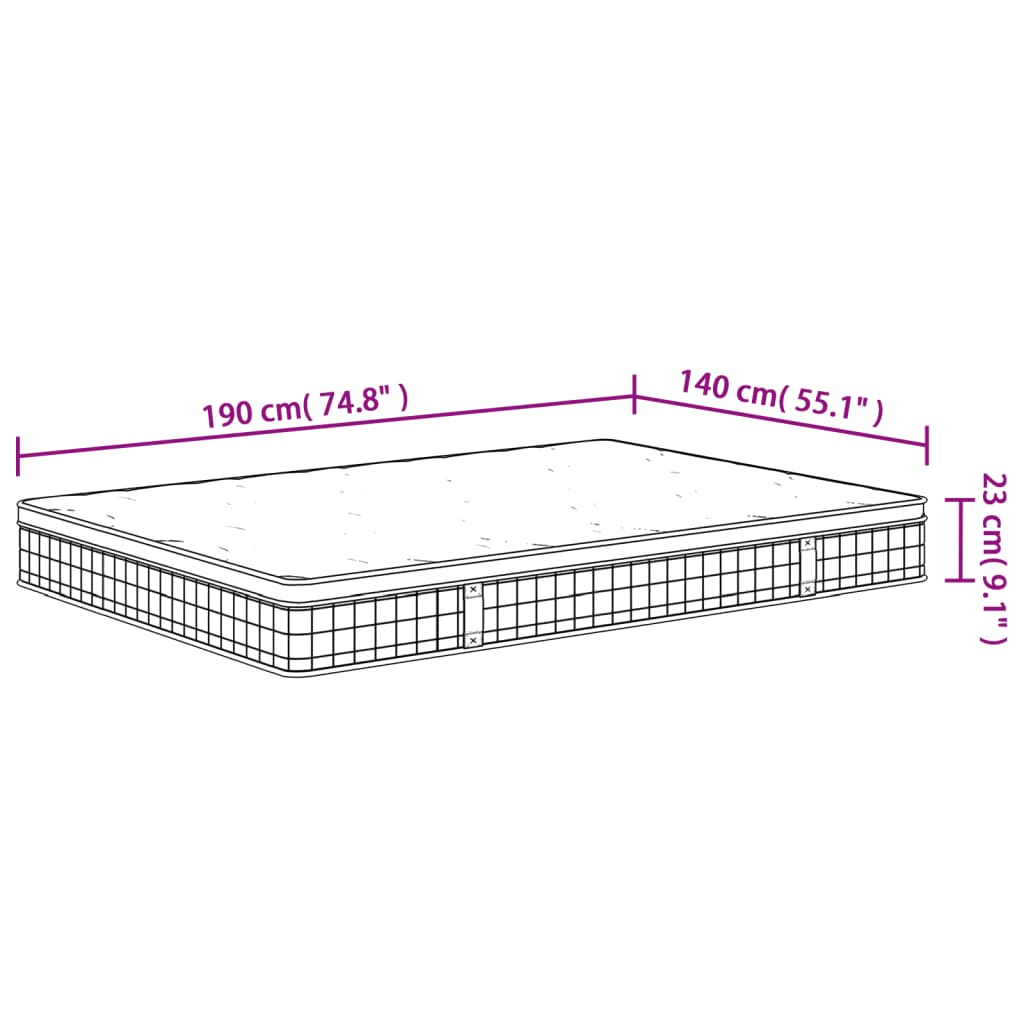 Matelas à ressorts bonnell moyen 140x190 cm Matelas vidaXL   