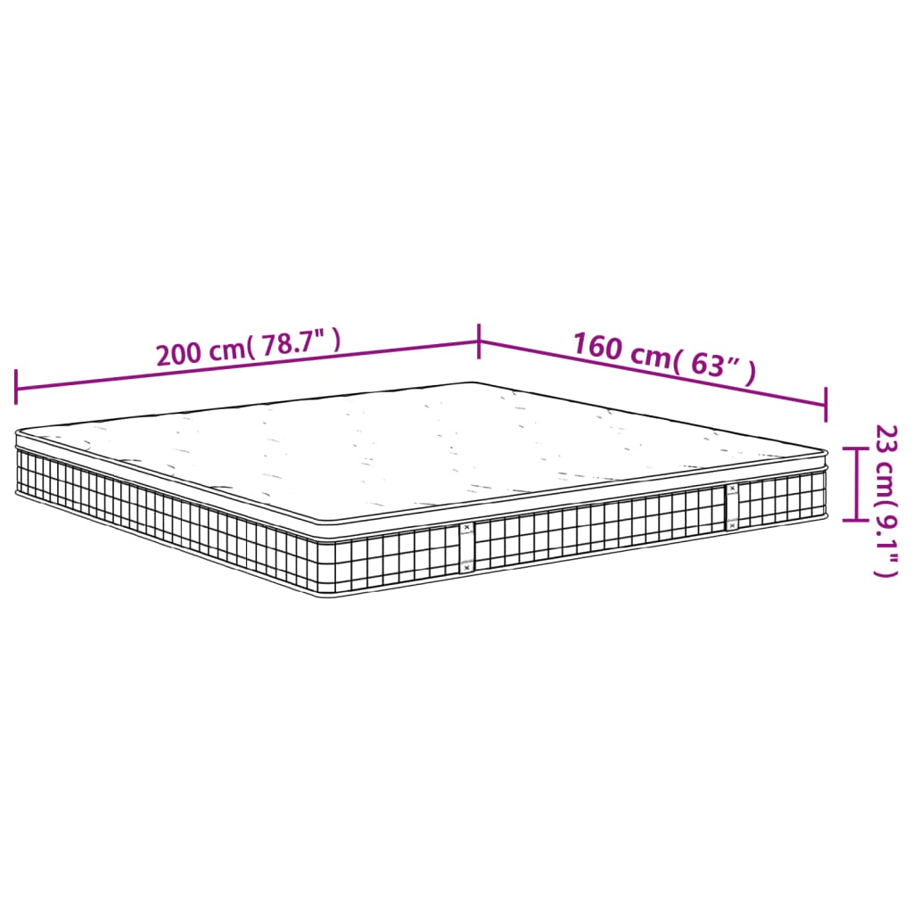 Matelas à ressorts bonnell moyen 160x200 cm Matelas vidaXL   