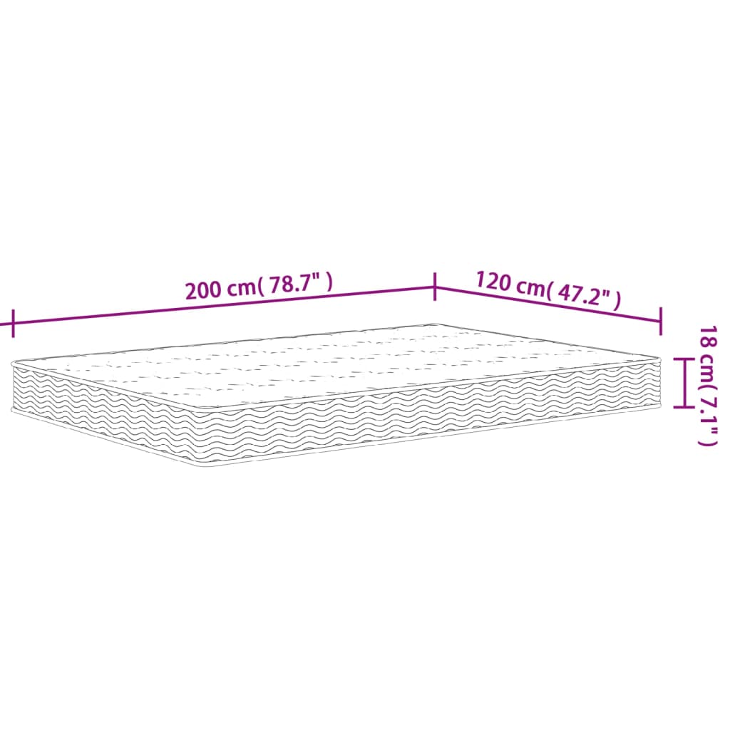 Matelas à ressorts bonnell moyen 120x200 cm Matelas vidaXL   