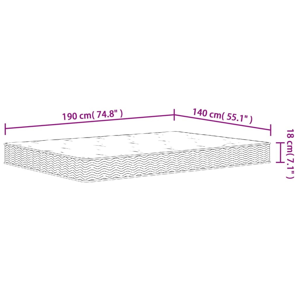 Matelas à ressorts bonnell moyen 140x190 cm Matelas vidaXL   