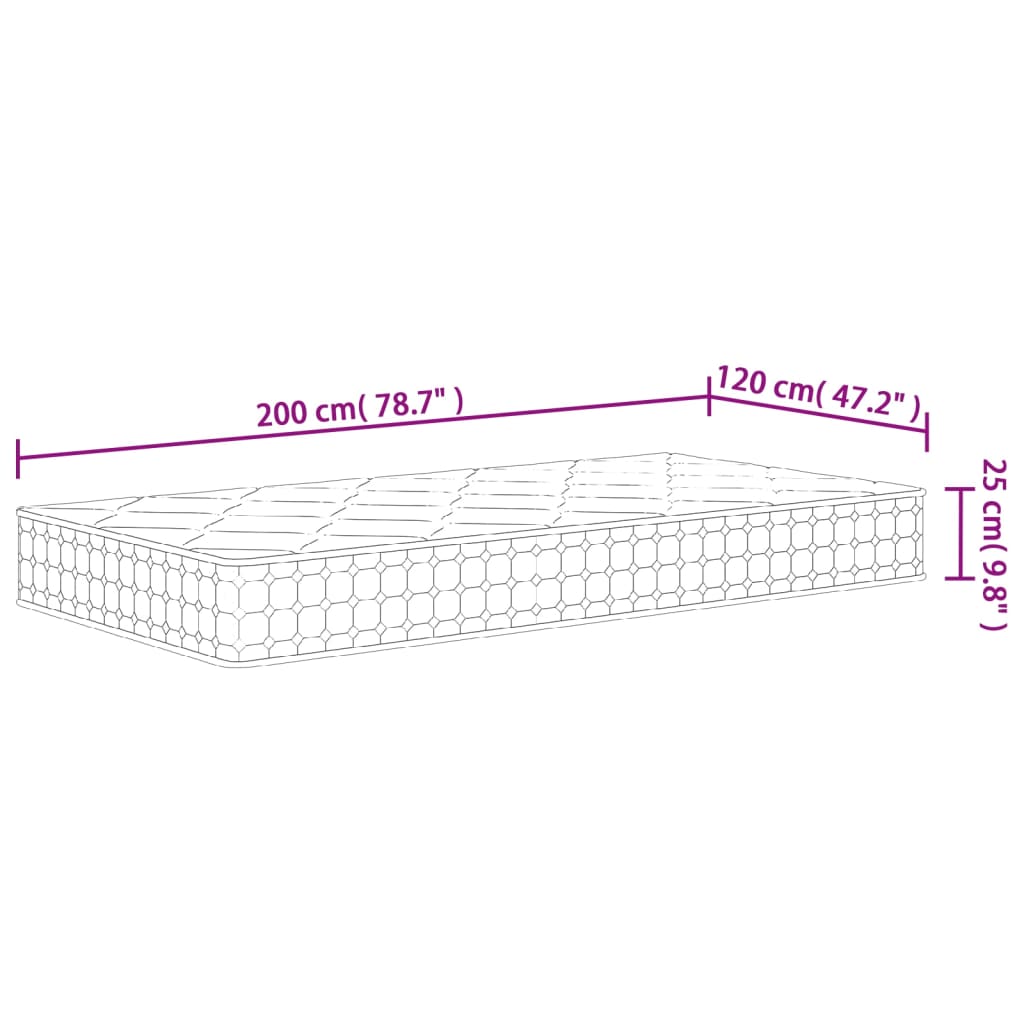 Matelas à ressorts ensachés dureté moyenne 120x200 cm Matelas vidaXL