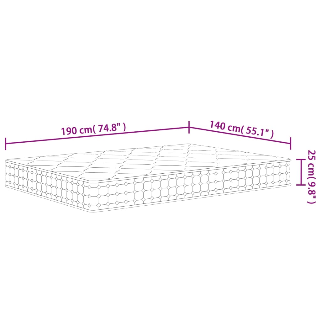 Matelas à ressorts ensachés dureté moyenne 140x190 cm Matelas vidaXL