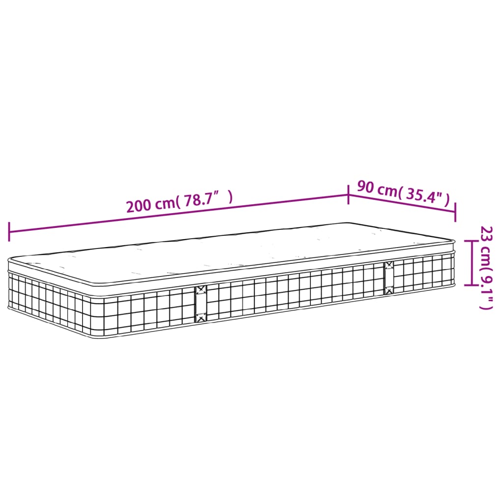 Matelas à ressorts bonnell moyen 90x200 cm Matelas vidaXL