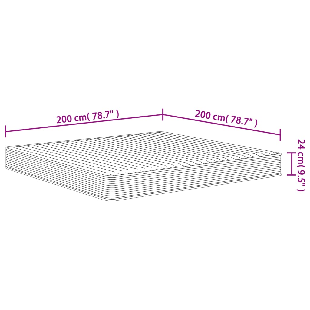 Matelas en mousse moyennement doux 200x200 cm Matelas vidaXL