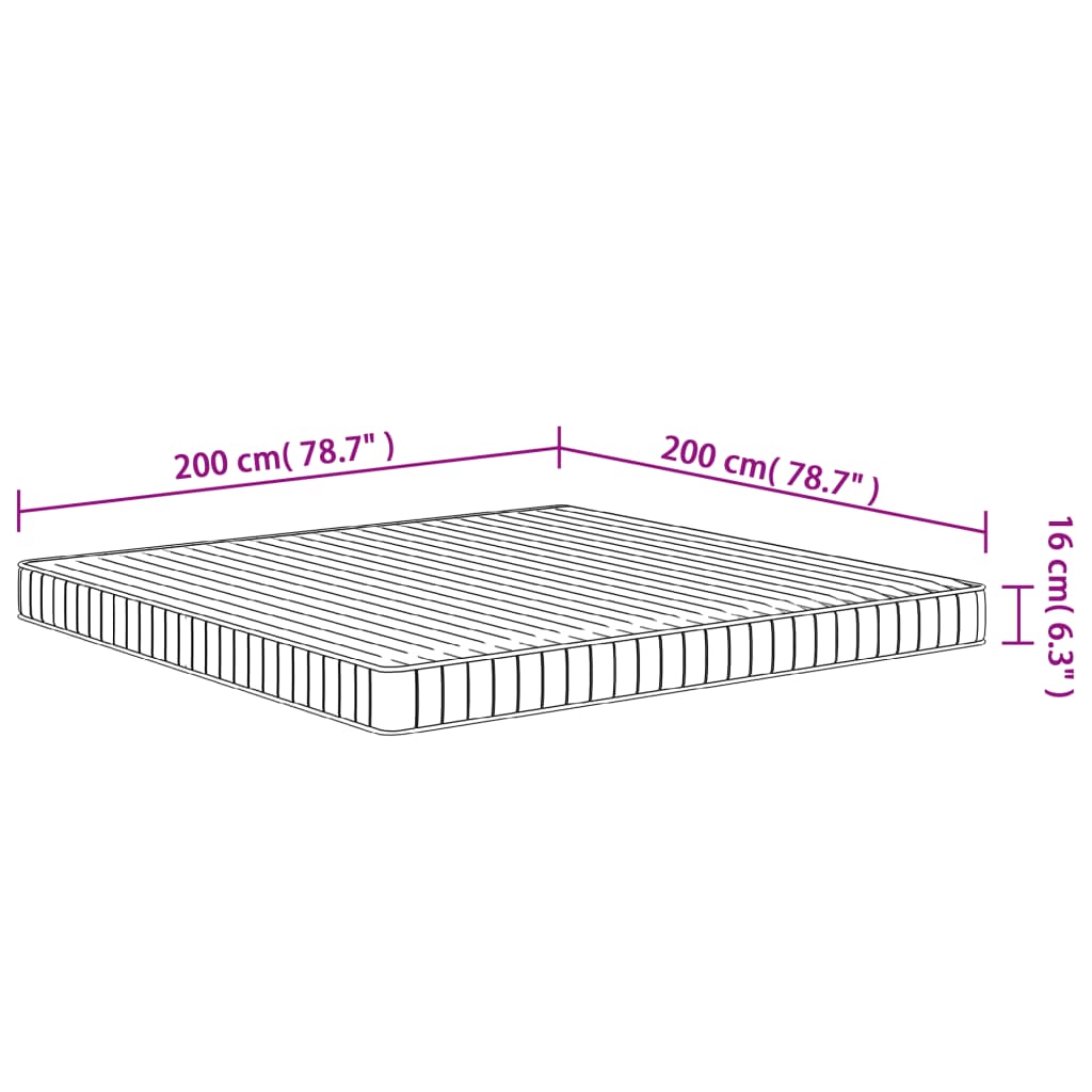 Matelas en mousse moyennement doux 200x200 cm Matelas vidaXL