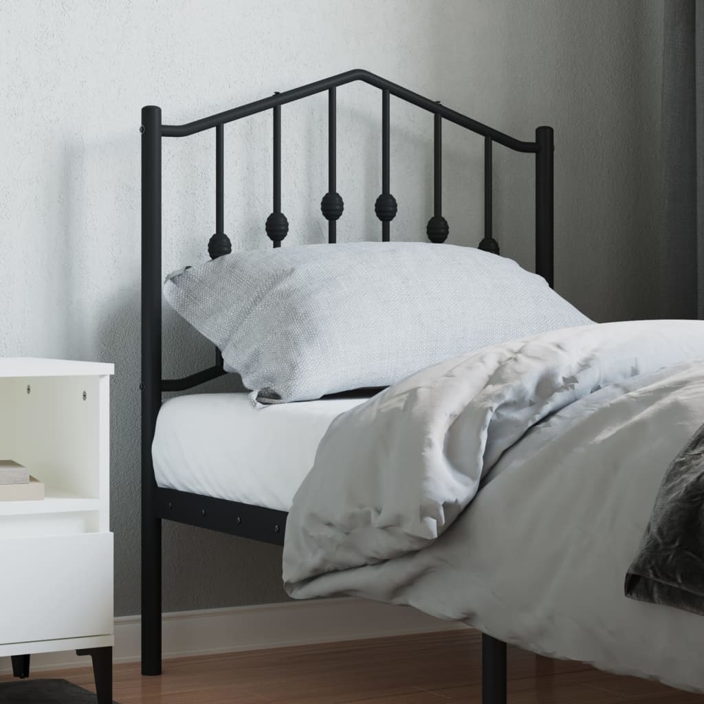 Tête de lit métal noir 75 cm Têtes et pieds de lit vidaXL   