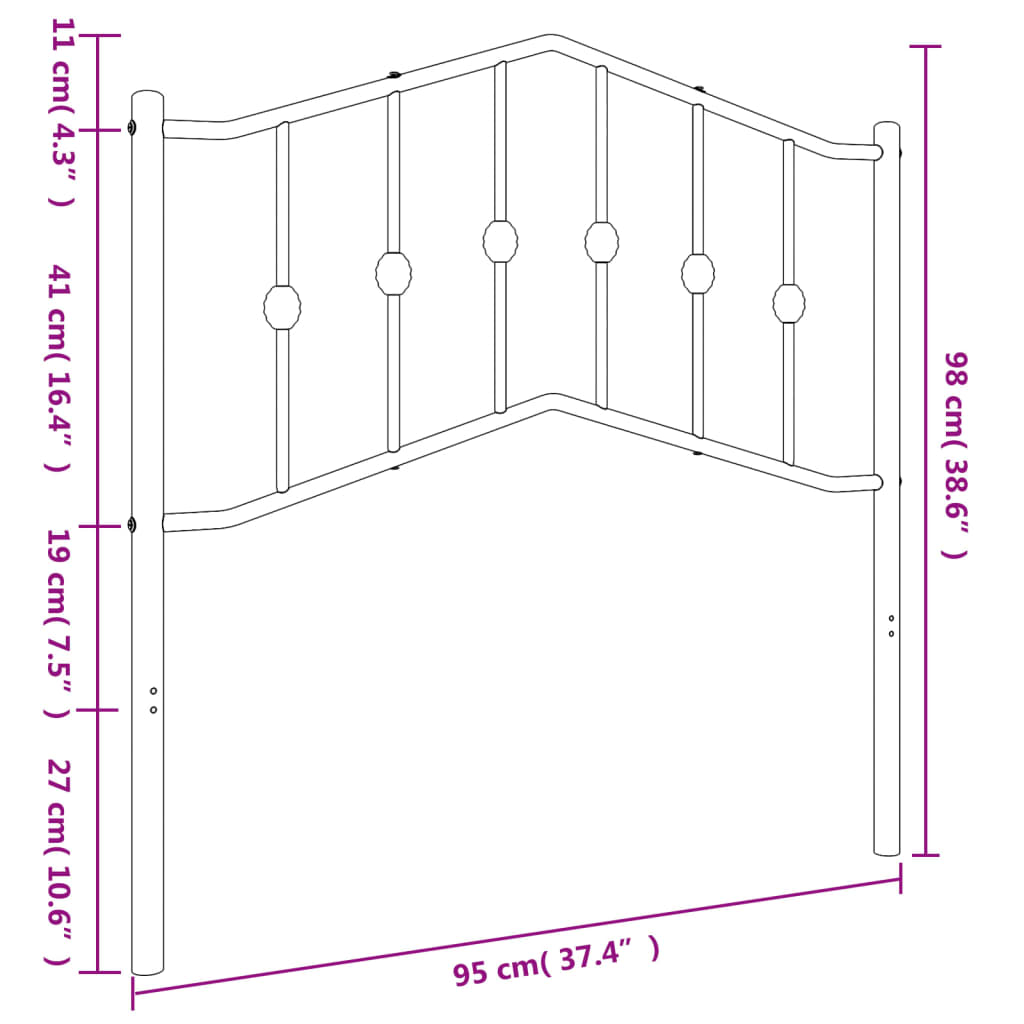 Tête de lit métal blanc 90 cm Têtes et pieds de lit vidaXL   