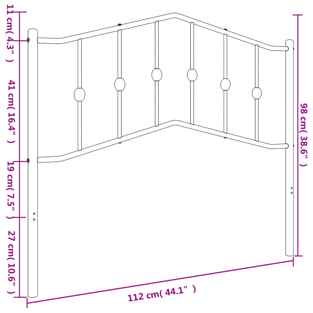 Tête de lit métal blanc 100 cm Têtes et pieds de lit vidaXL   