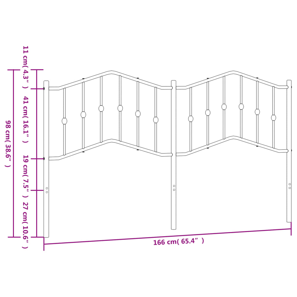 Tête de lit métal blanc 160 cm Têtes et pieds de lit vidaXL   