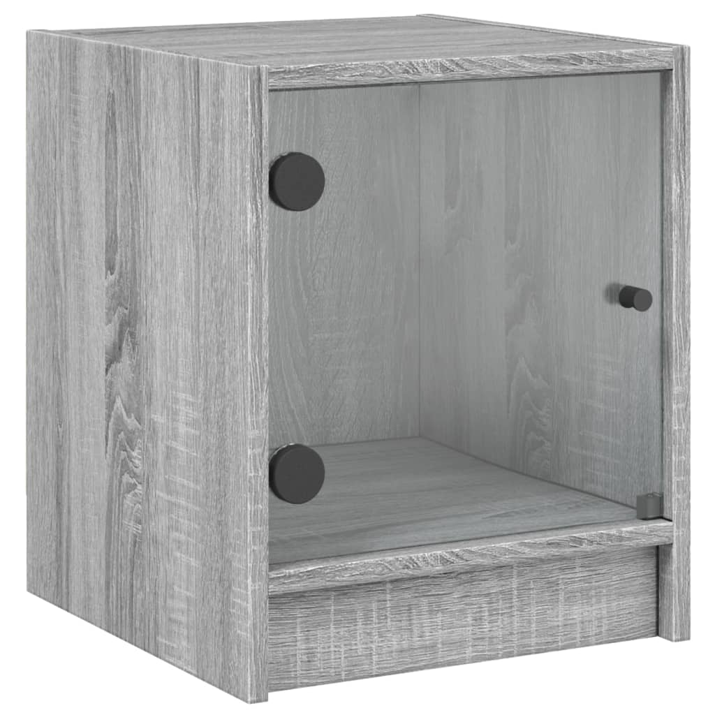 Table de chevet avec porte en verre sonoma gris 35x37x42 cm Tables de chevet vidaXL   