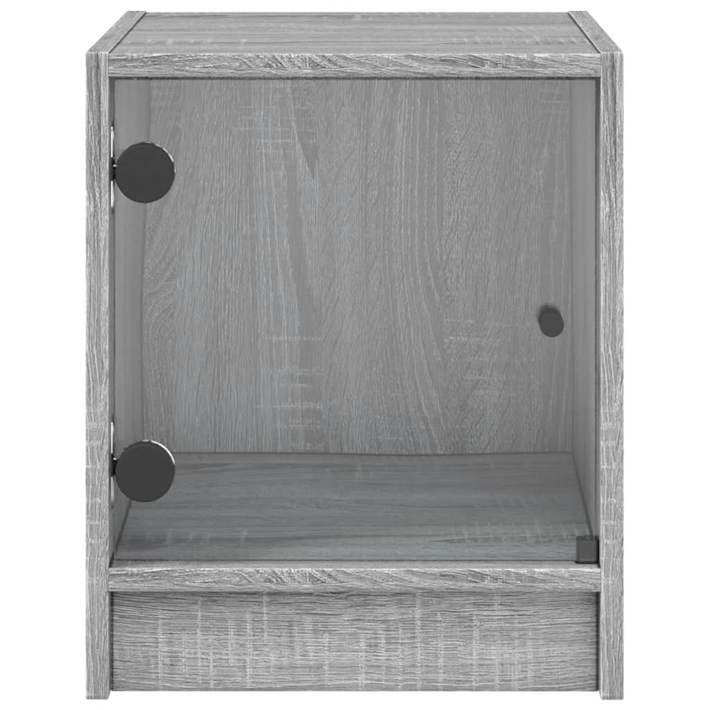 Table de chevet avec porte en verre sonoma gris 35x37x42 cm Tables de chevet vidaXL   